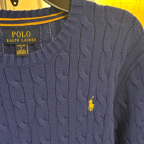 Polo by Ralph Lauren Kids Blue Cable Knit Sweater - Picture 3 of 5